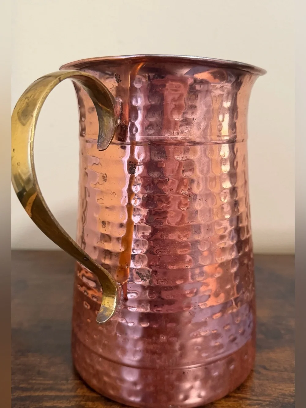 Hammered Copper Metalware Pitcher